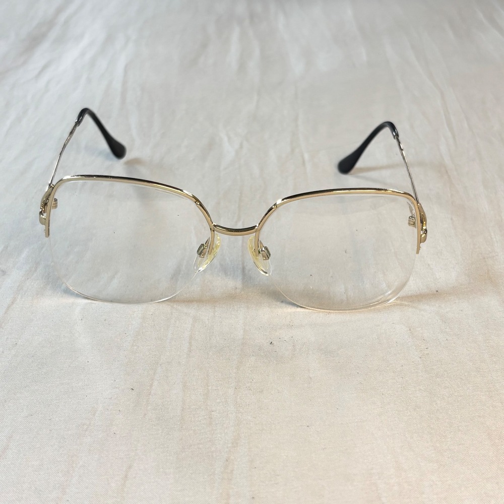 Vintage Luxottica Ceres butterfly eyeglasses * frames only Gold Metal